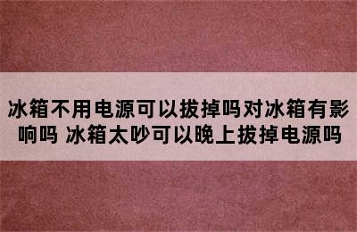 冰箱不用电源可以拔掉吗对冰箱有影响吗 冰箱太吵可以晚上拔掉电源吗